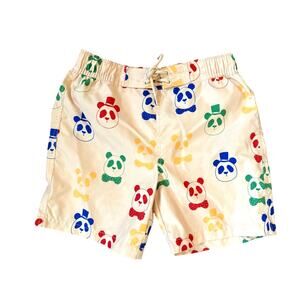 Mini Rodini Panda Print Boys Swim Trunks Size 5-7